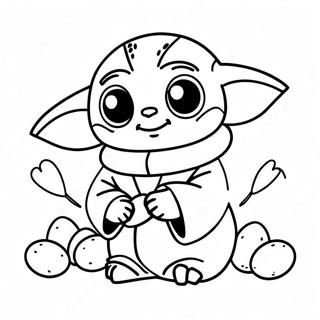 Pagina Para Colorear De Baby Yoda Lindo Con Huevos De Pascua 71724-59270