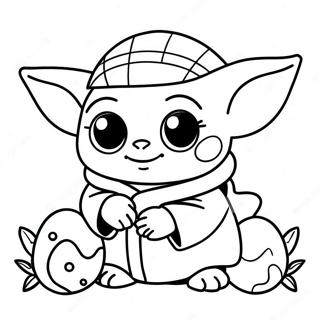 Pagina Para Colorear De Baby Yoda Lindo Con Huevos De Pascua 71724-59272