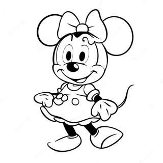 Pagina Para Colorear De Minnie Mouse Con Un Atuendo Elegante 71874-59386