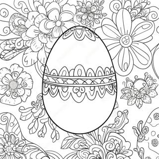 Pagina Para Colorear De Un Encantador Huevo De Pascua Vintage 71884-59396