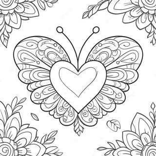 Pagina Para Colorear De Mariposa En Forma De Corazon 71893-59391