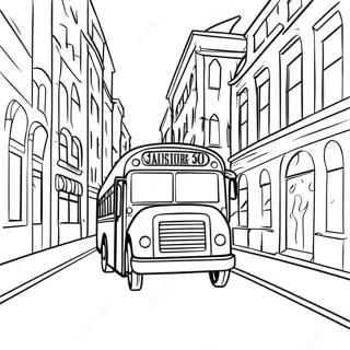 Pagina Para Colorear De Autobus De Ciudad Colorido Conduciendo Por La Ciudad 71974-59466