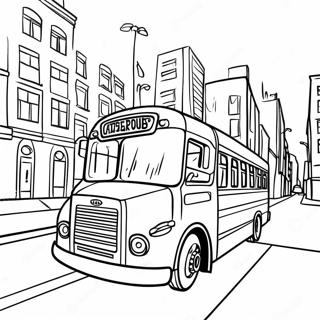 Pagina Para Colorear De Autobus De Ciudad Colorido Conduciendo Por La Ciudad 71974-59468