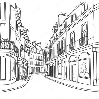 Pagina Para Colorear De Escena Callejera Encantadora De Paris 7205-5861