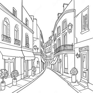 Pagina Para Colorear De Escena Callejera Encantadora De Paris 7205-5864