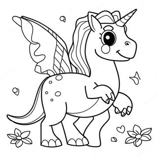 Pagina Para Colorear De Dinosaurio Unicornio 72123-59586