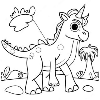 Unicornio Dinosaurio Páginas Para Colorear