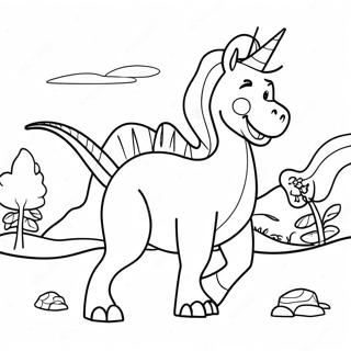 Pagina Para Colorear De Aventura Magica De Dinosaurio Unicornio 72124-59583