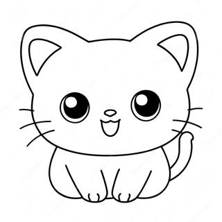 Gato Kawaii Bonito Páginas Para Colorear