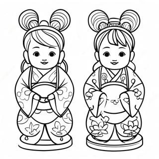 Pagina Para Colorear De Las Munecas Tradicionales De Hinamatsuri 72215-59649