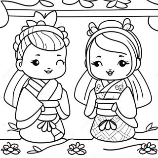 Pagina Para Colorear De Las Munecas Tradicionales De Hinamatsuri 72215-59650