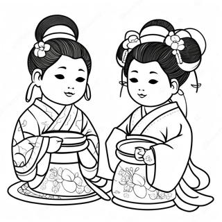 Pagina Para Colorear De Las Munecas Tradicionales De Hinamatsuri 72215-59651