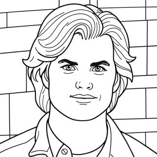 Pagina Para Colorear Del Genial Steve Harrington Con Cabello 72515-59889