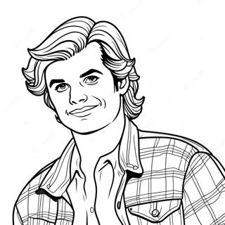 Pagina Para Colorear Del Genial Steve Harrington Con Cabello 72515-59890