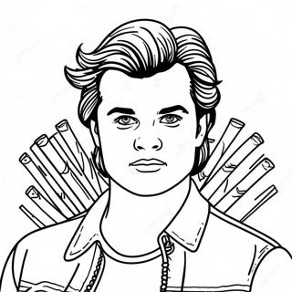 Pagina Para Colorear Del Genial Steve Harrington Con Cabello 72515-59891