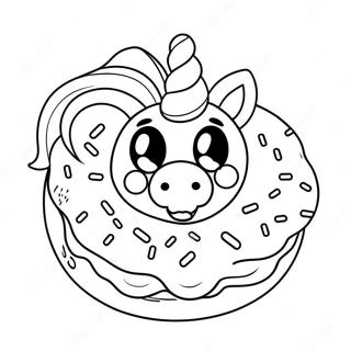 Donut De Unicornio Páginas Para Colorear