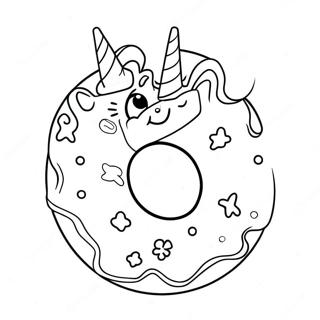 Pagina Para Colorear De Donut De Unicornio Brillante 72545-59906