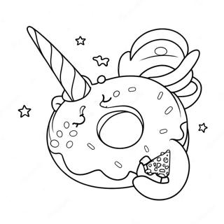 Pagina Para Colorear De Donut De Unicornio Brillante 72545-59907