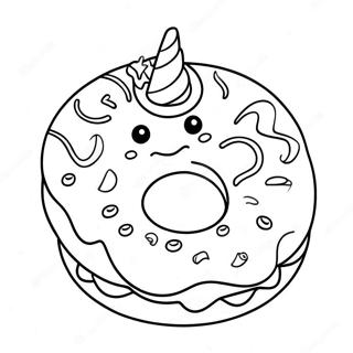 Pagina Para Colorear De Donut De Unicornio Brillante 72545-59908