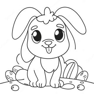 Pagina Para Colorear De Lindo Perro De Pascua Con Orejas De Conejo 72665-60007