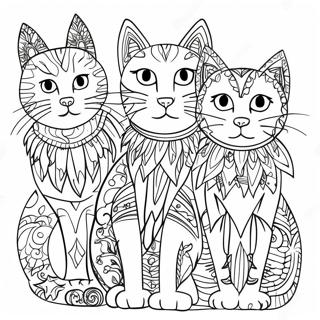 Pagina Para Colorear De Gatos Coloridos De Laurel Burch 72785-60101