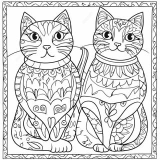 Pagina Para Colorear De Gatos Coloridos De Laurel Burch 72785-60102