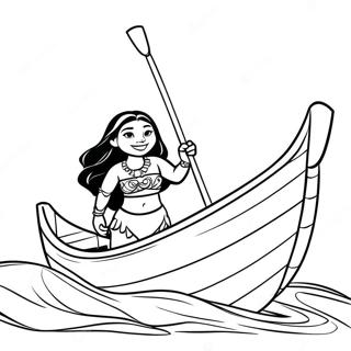 Pagina Para Colorear De Moana Navegando En Una Canoa 72-61