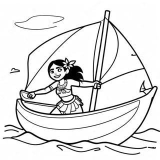 Pagina Para Colorear De Moana Navegando En Una Canoa 72-63