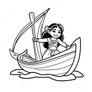 Pagina Para Colorear De Moana Navegando En Una Canoa 72-64