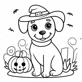 Perro De Halloween Páginas Para Colorear