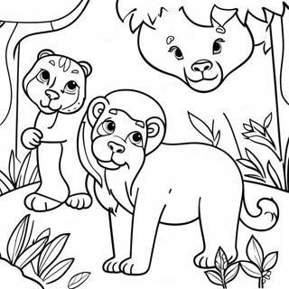 Pagina Para Colorear De Animales Coloridos De La Jungla 73295-60508