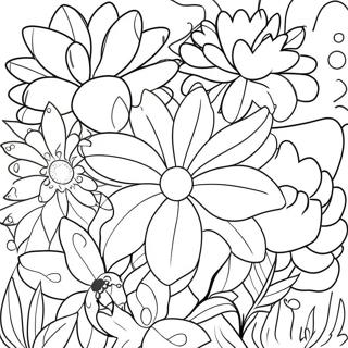 Pagina Para Colorear De Flores Coloridas De Primavera 73305-60521