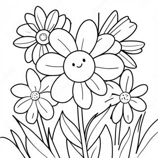 Pagina Para Colorear De Flores Coloridas De Primavera 73305-60523