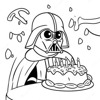 Pagina Para Colorear Celebracion De Cumpleanos De Darth Vader 73506-60666