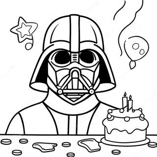 Pagina Para Colorear Celebracion De Cumpleanos De Darth Vader 73506-60667