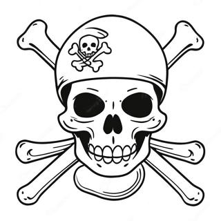 Pagina Para Colorear De La Bandera Pirata De Calavera Y Huesos Cruzados 73825-60922