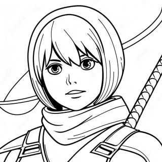 Pagina Para Colorear De Mikasa En Equipo De Batalla 73846-60948