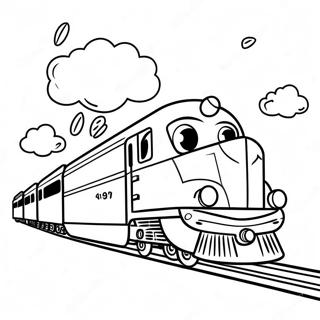 Pagina Para Colorear De La Aventura Colorida Del Come Trenes 73946-61021