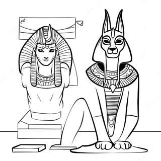 Pagina Para Colorear De Anubis Con Arte Egipcio 74016-61116