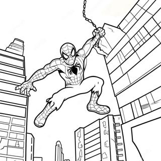 Pagina Para Colorear De Spiderman Zombi Balanceandose Por La Ciudad 74096-61135