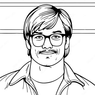 Pagina Para Colorear Del Retrato Espeluznante De Jeffrey Dahmer 74116-61160