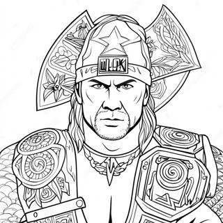 Pagina Para Colorear Intrincada De Wwe 741-591