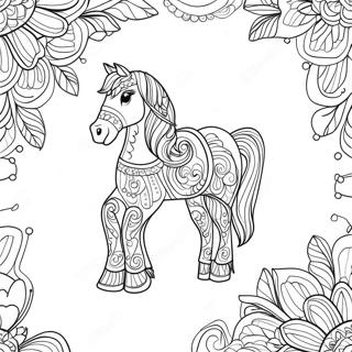 Pagina Para Colorear De Silla De Caballo Decorativa 74306-61314