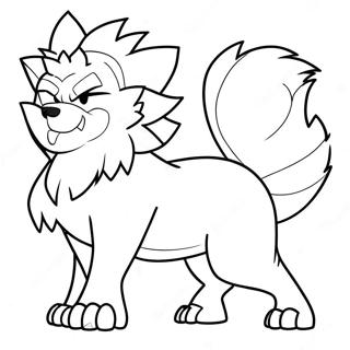 Pagina Para Colorear De Arcanine En Accion 74416-61391