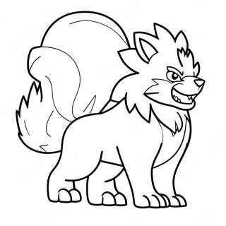 Pagina Para Colorear De Arcanine En Accion 74416-61392