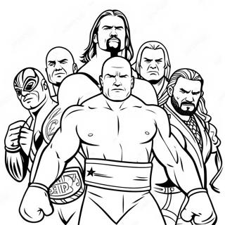 Pagina Para Colorear De Superestrellas De La Wwe En Accion 74426-61405