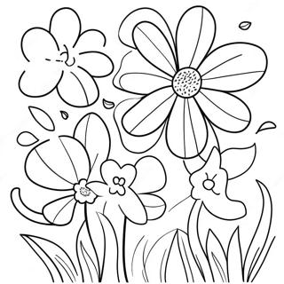 Pagina Para Colorear De Flores Coloridas De Primavera 74616-61557