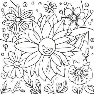 Pagina Para Colorear De Flores Coloridas De Primavera 74616-61559