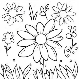 Pagina Para Colorear De Flores Coloridas De Primavera 74616-61560