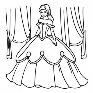 Pagina Para Colorear De Vestido De Gala Elegante De Princesa 7515-6109